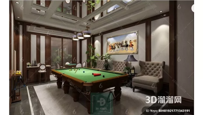 MODERN BILLARD - SKETCHUP 3D SCENE - VRAY OR ENSCAPE - ID02362