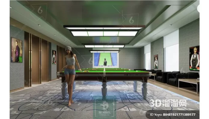 MODERN BILLARD - SKETCHUP 3D SCENE - VRAY OR ENSCAPE - ID02365