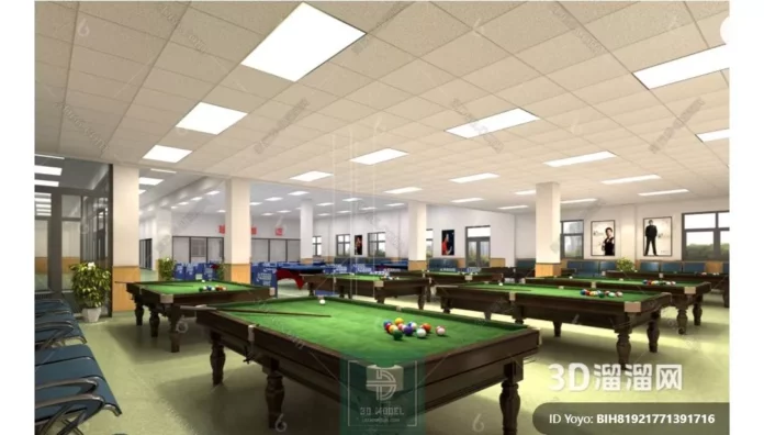 MODERN BILLARD - SKETCHUP 3D SCENE - VRAY OR ENSCAPE - ID02366