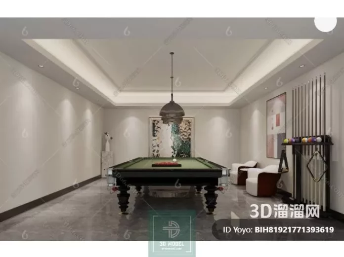 MODERN BILLARD - SKETCHUP 3D SCENE - VRAY OR ENSCAPE - ID02367