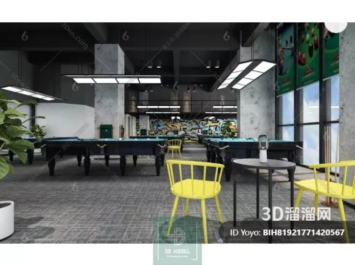 MODERN BILLARD - SKETCHUP 3D SCENE - VRAY OR ENSCAPE - ID02368