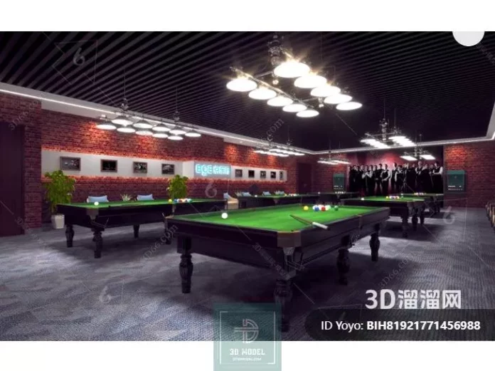 MODERN BILLARD - SKETCHUP 3D SCENE - VRAY OR ENSCAPE - ID02371