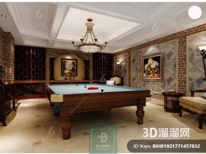 MODERN BILLARD - SKETCHUP 3D SCENE - VRAY OR ENSCAPE - ID02373