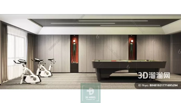 MODERN BILLARD - SKETCHUP 3D SCENE - VRAY OR ENSCAPE - ID02382