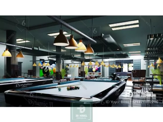 MODERN BILLARD - SKETCHUP 3D SCENE - VRAY OR ENSCAPE - ID02387