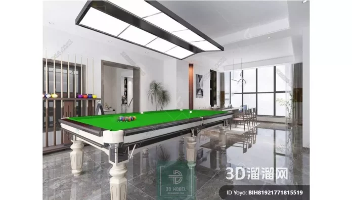 MODERN BILLARD - SKETCHUP 3D SCENE - VRAY OR ENSCAPE - ID02389