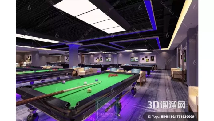 MODERN BILLARD - SKETCHUP 3D SCENE - VRAY OR ENSCAPE - ID02399