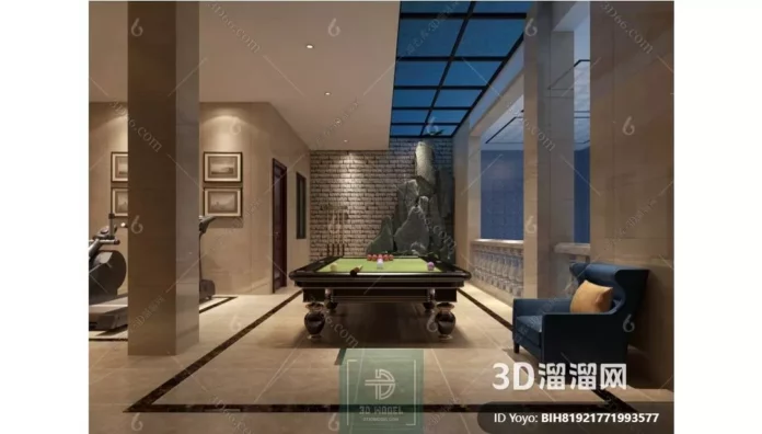 MODERN BILLARD - SKETCHUP 3D SCENE - VRAY OR ENSCAPE - ID02403