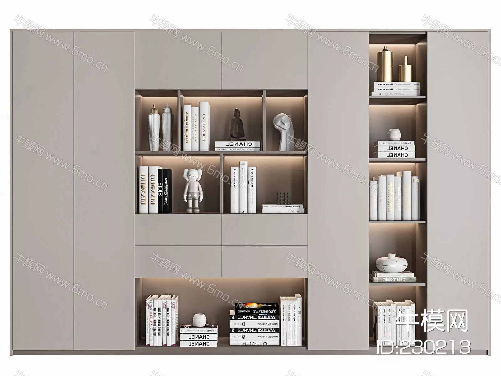 MODERN BOOKCASE - SKETCHUP 3D MODEL - ENSCAPE - 230213