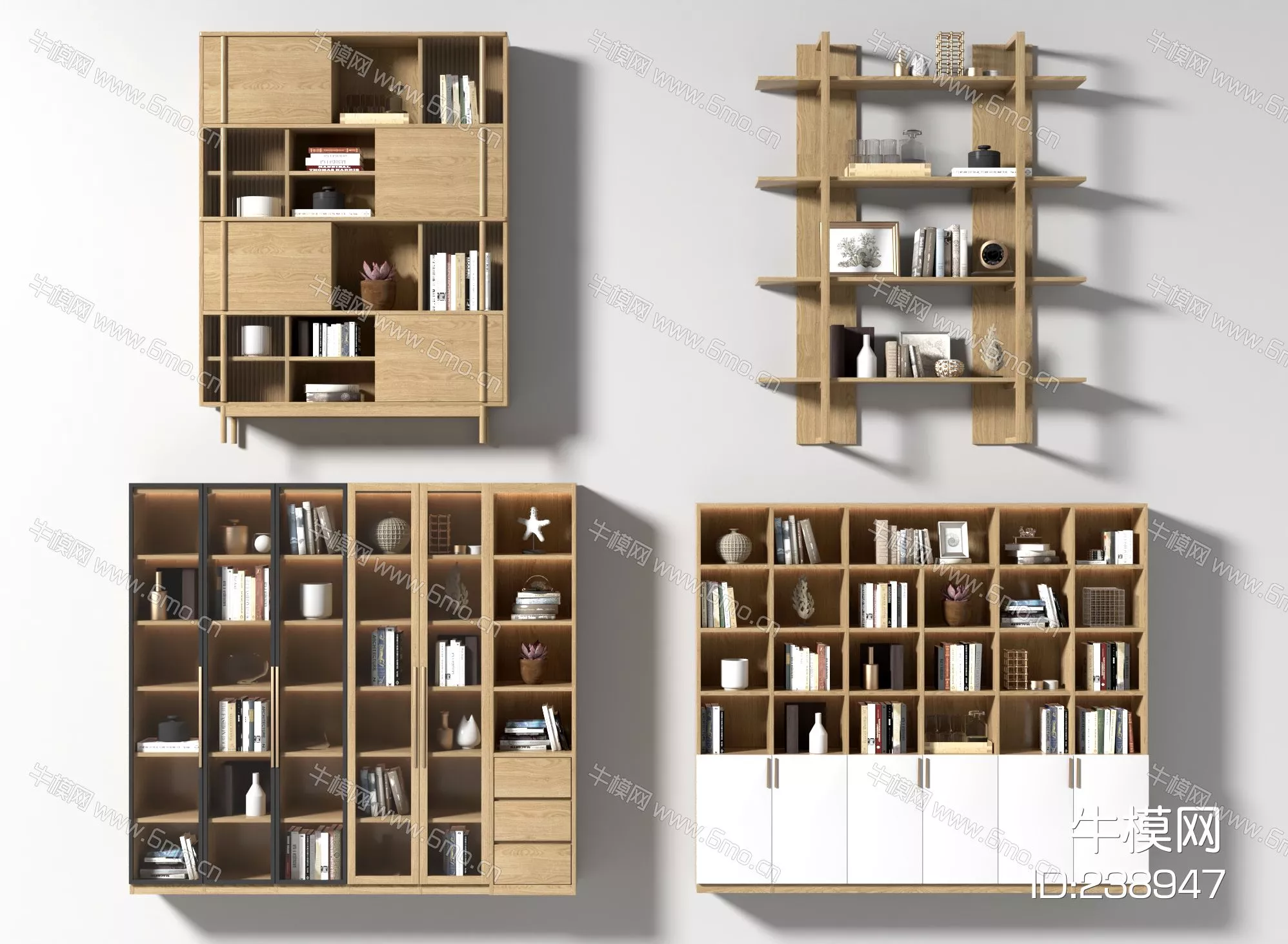 MODERN BOOKCASE - SKETCHUP 3D MODEL - ENSCAPE - 238947