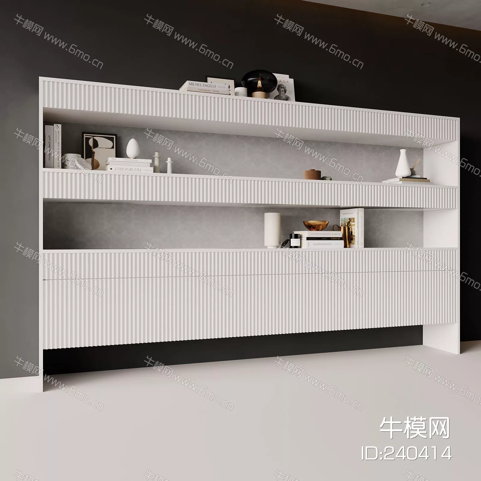 MODERN BOOKCASE - SKETCHUP 3D MODEL - ENSCAPE - 240414