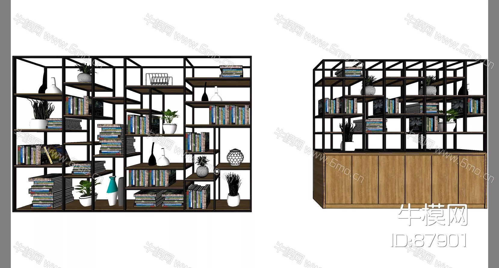 MODERN BOOKCASE - SKETCHUP 3D MODEL - ENSCAPE - 87901