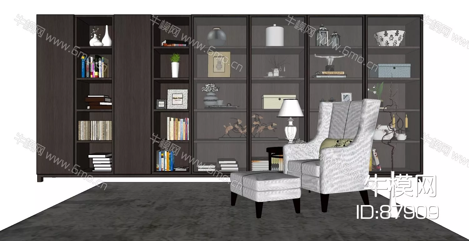 MODERN BOOKCASE - SKETCHUP 3D MODEL - ENSCAPE - 87909