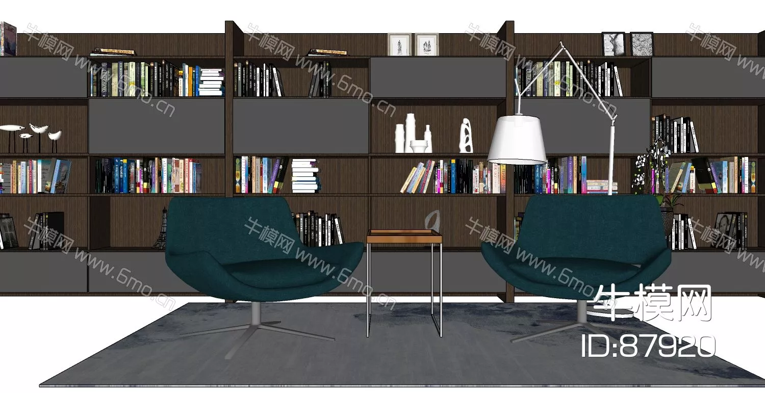 MODERN BOOKCASE - SKETCHUP 3D MODEL - ENSCAPE - 87920