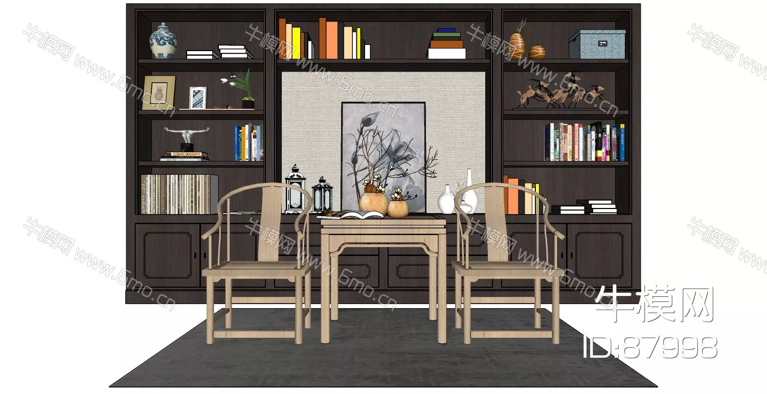 MODERN BOOKCASE - SKETCHUP 3D MODEL - ENSCAPE - 87998