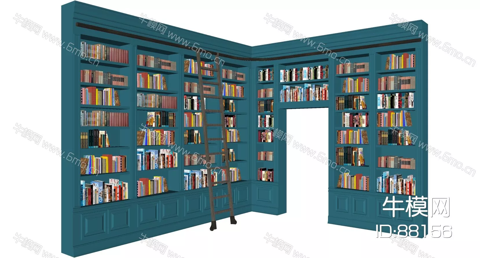 MODERN BOOKCASE - SKETCHUP 3D MODEL - ENSCAPE - 88156