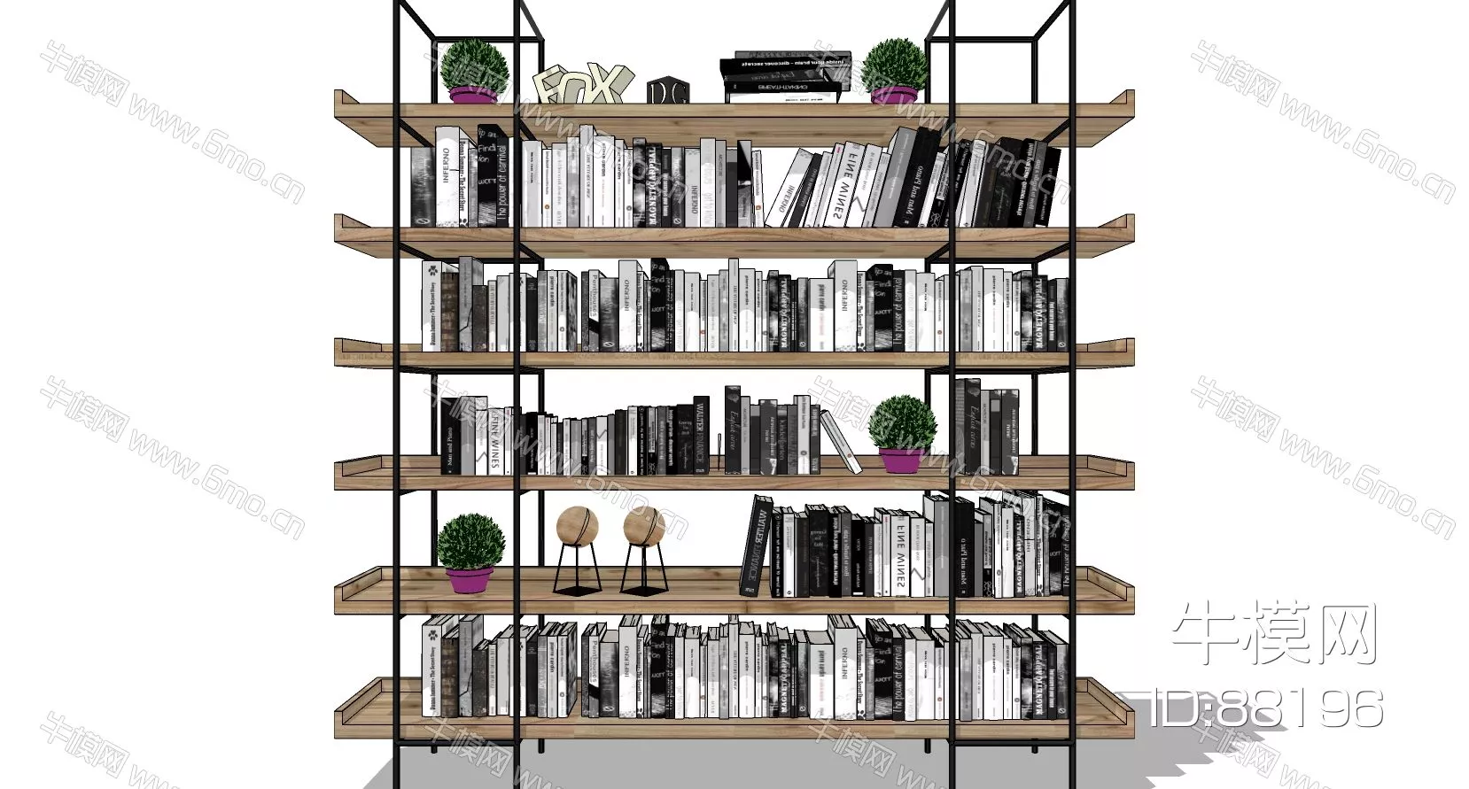 MODERN BOOKCASE - SKETCHUP 3D MODEL - ENSCAPE - 88196