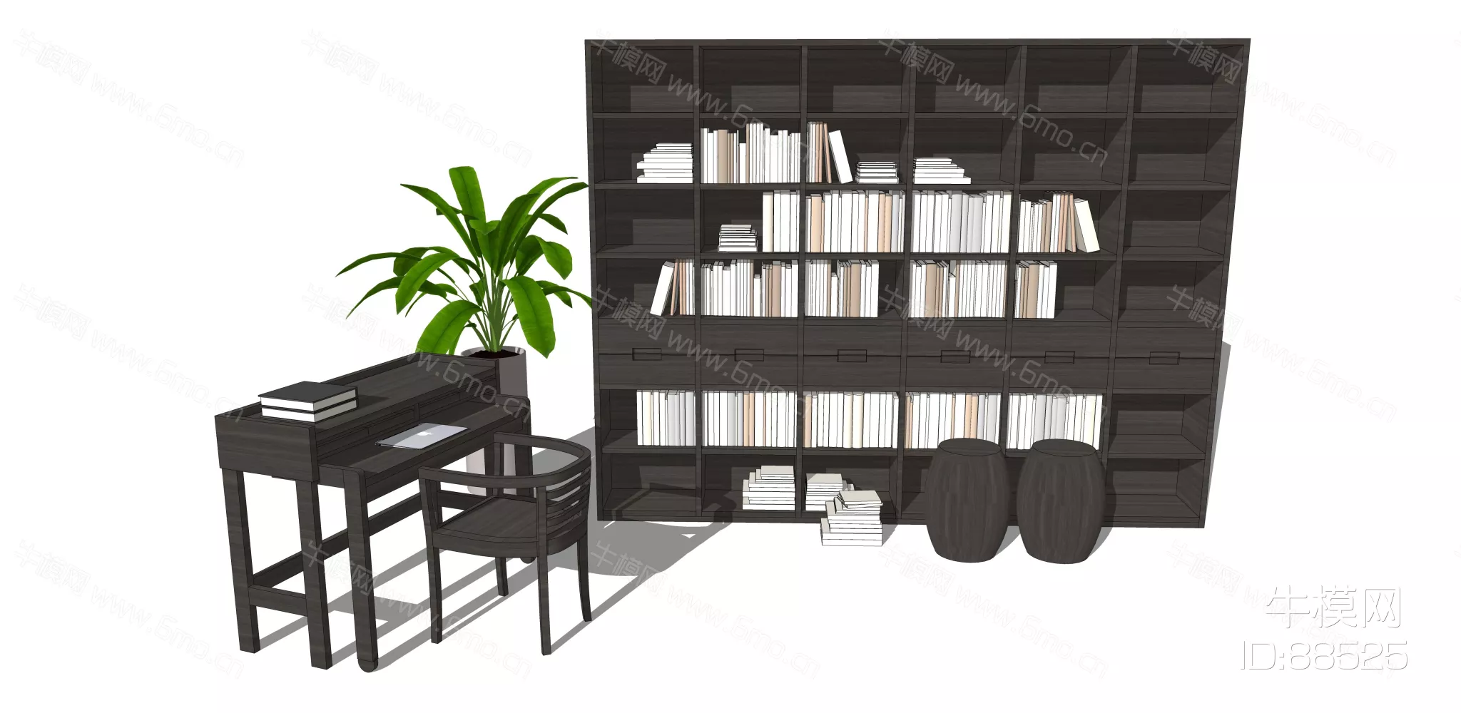 MODERN BOOKCASE - SKETCHUP 3D MODEL - ENSCAPE - 88525