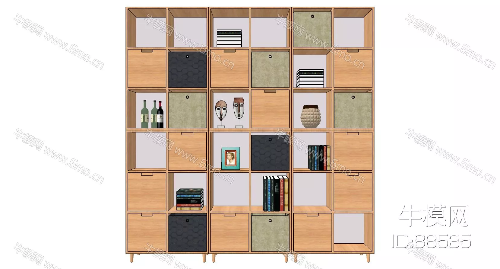 MODERN BOOKCASE - SKETCHUP 3D MODEL - ENSCAPE - 88535