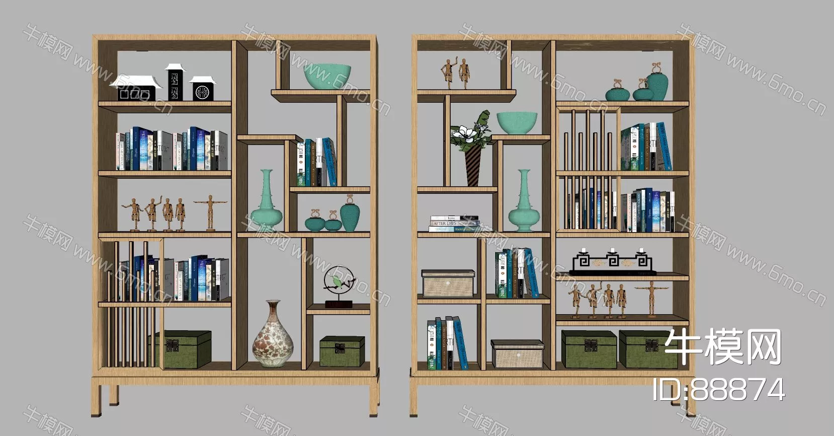 MODERN BOOKCASE - SKETCHUP 3D MODEL - ENSCAPE - 88874