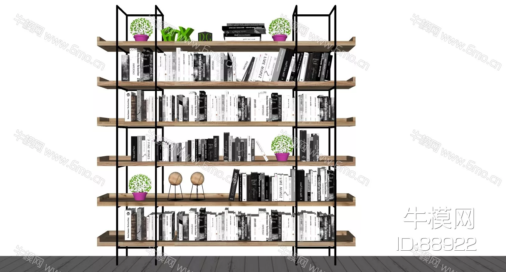 MODERN BOOKCASE - SKETCHUP 3D MODEL - ENSCAPE - 88922