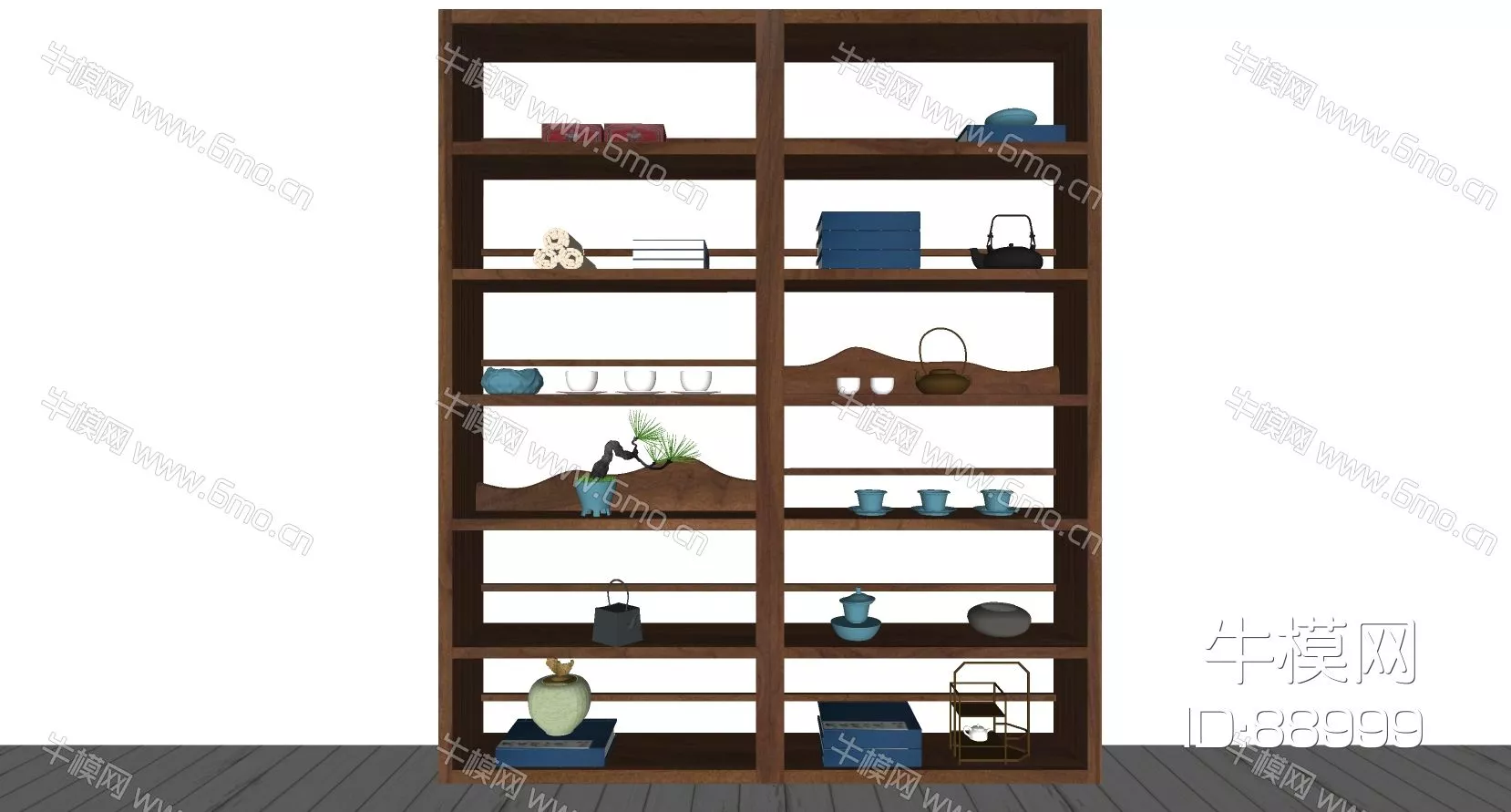 MODERN BOOKCASE - SKETCHUP 3D MODEL - ENSCAPE - 88999