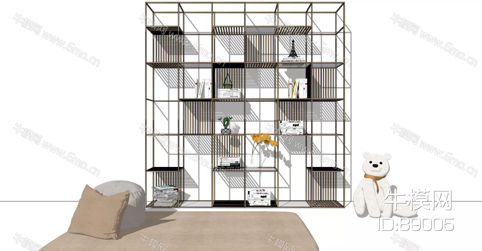 MODERN BOOKCASE - SKETCHUP 3D MODEL - ENSCAPE - 89005