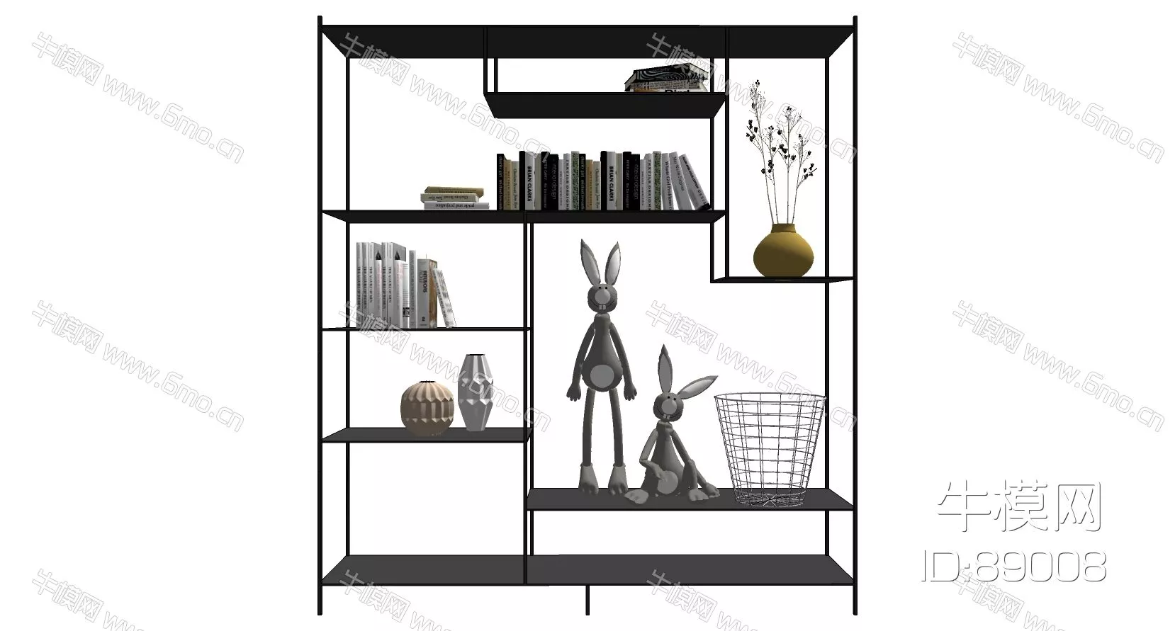 MODERN BOOKCASE - SKETCHUP 3D MODEL - ENSCAPE - 89008