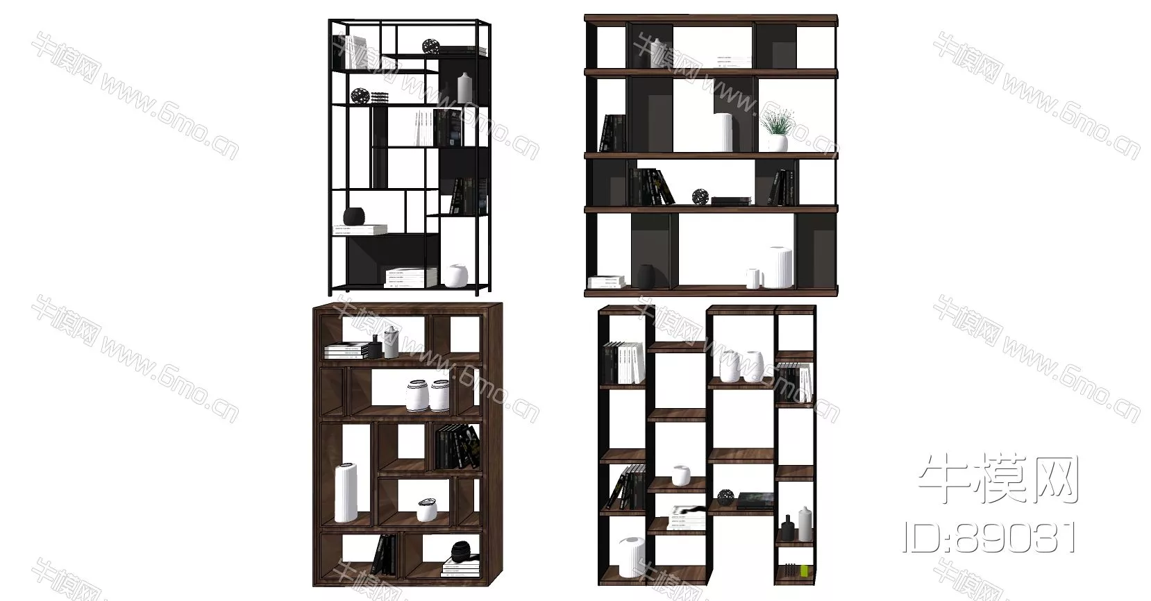 MODERN BOOKCASE - SKETCHUP 3D MODEL - ENSCAPE - 89031