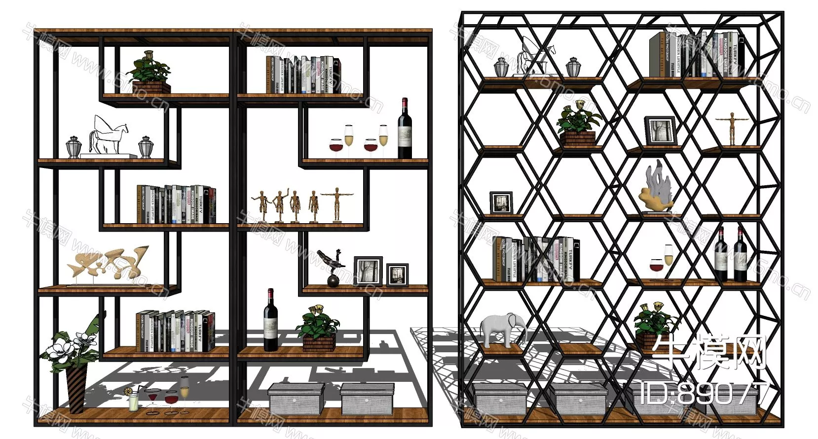 MODERN BOOKCASE - SKETCHUP 3D MODEL - ENSCAPE - 89077