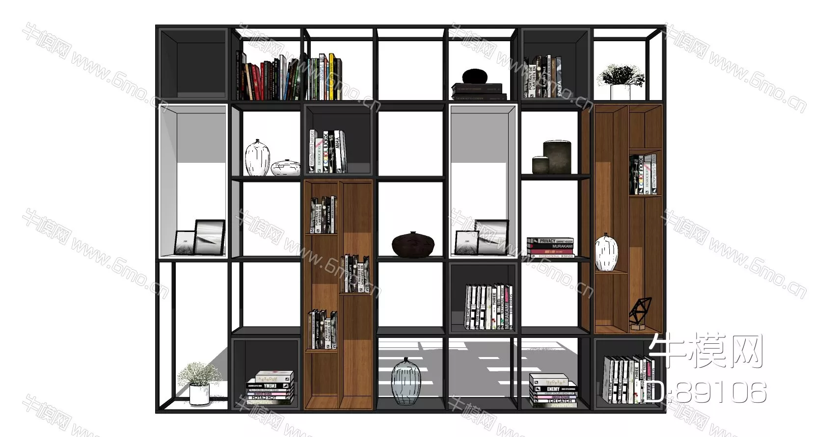 MODERN BOOKCASE - SKETCHUP 3D MODEL - ENSCAPE - 89106