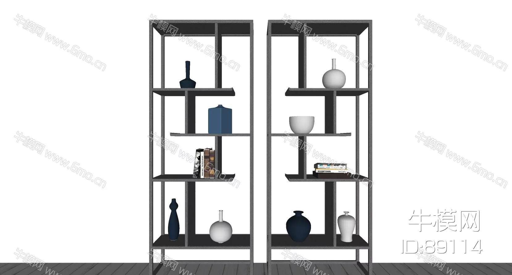 MODERN BOOKCASE - SKETCHUP 3D MODEL - ENSCAPE - 89114