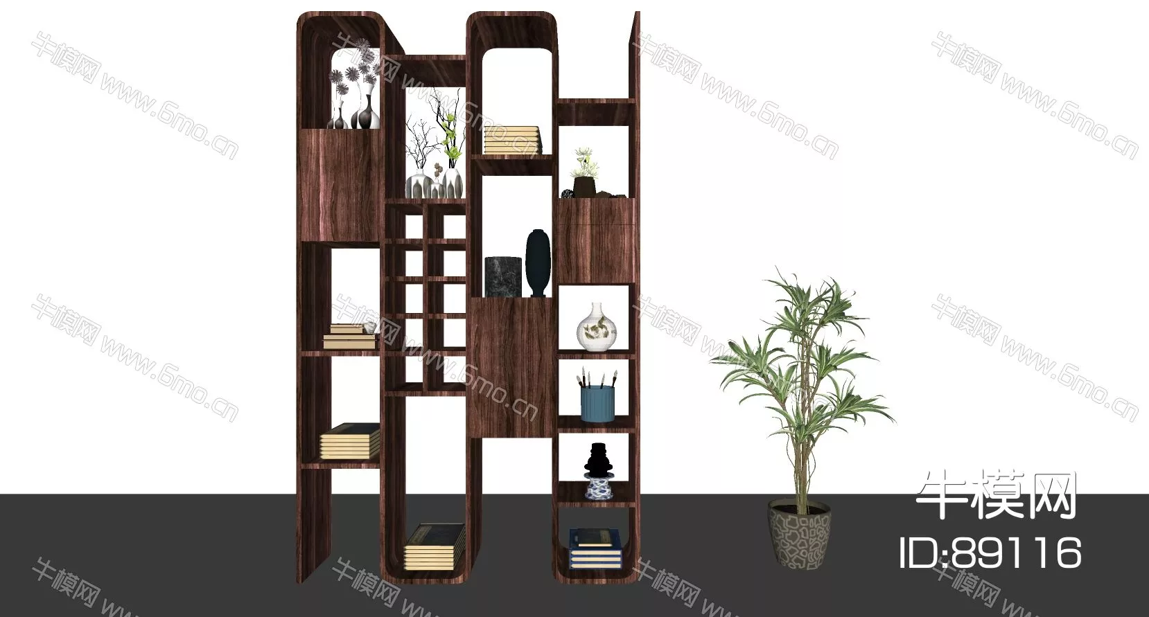 MODERN BOOKCASE - SKETCHUP 3D MODEL - ENSCAPE - 89116