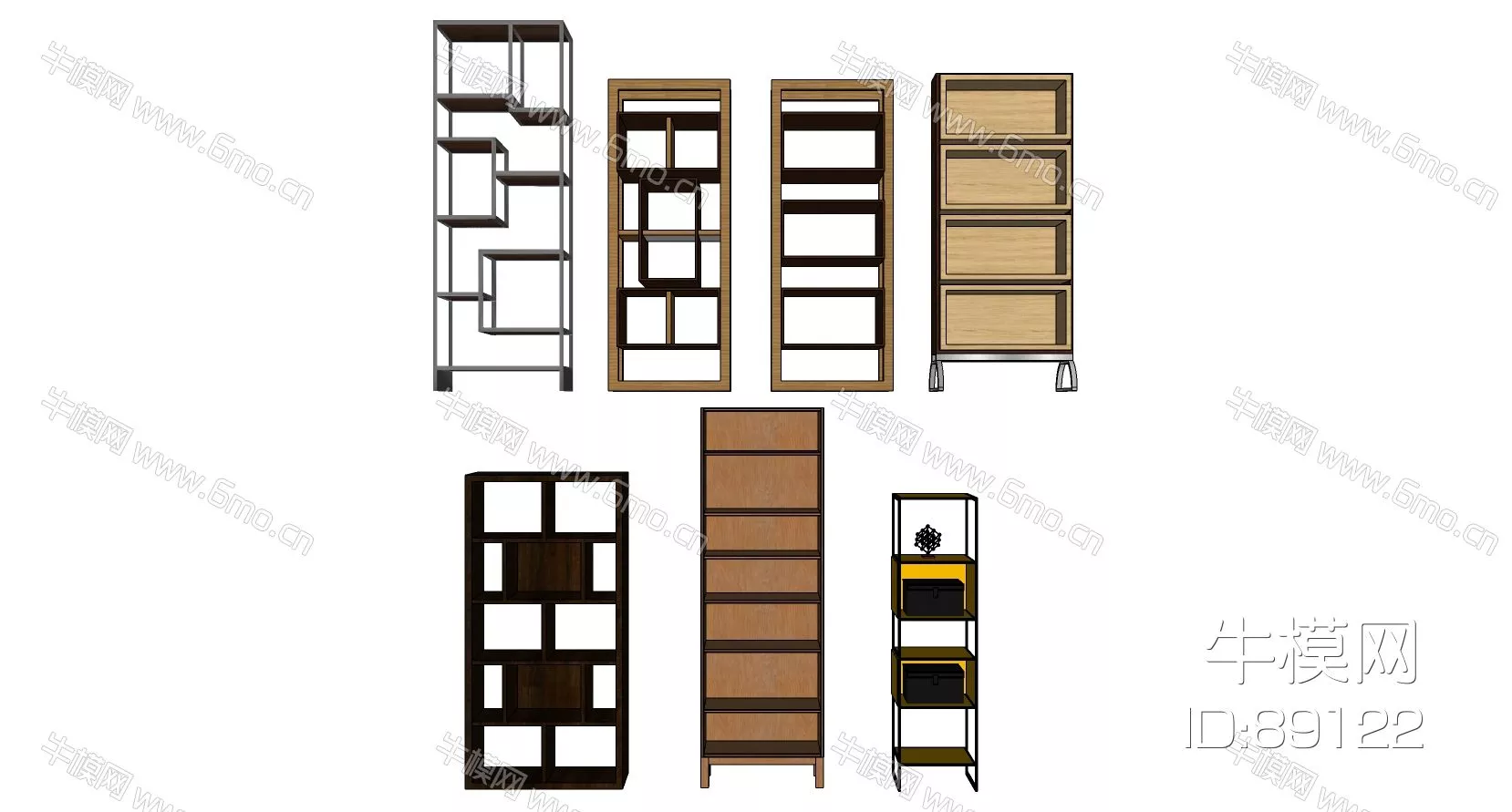 MODERN BOOKCASE - SKETCHUP 3D MODEL - ENSCAPE - 89122