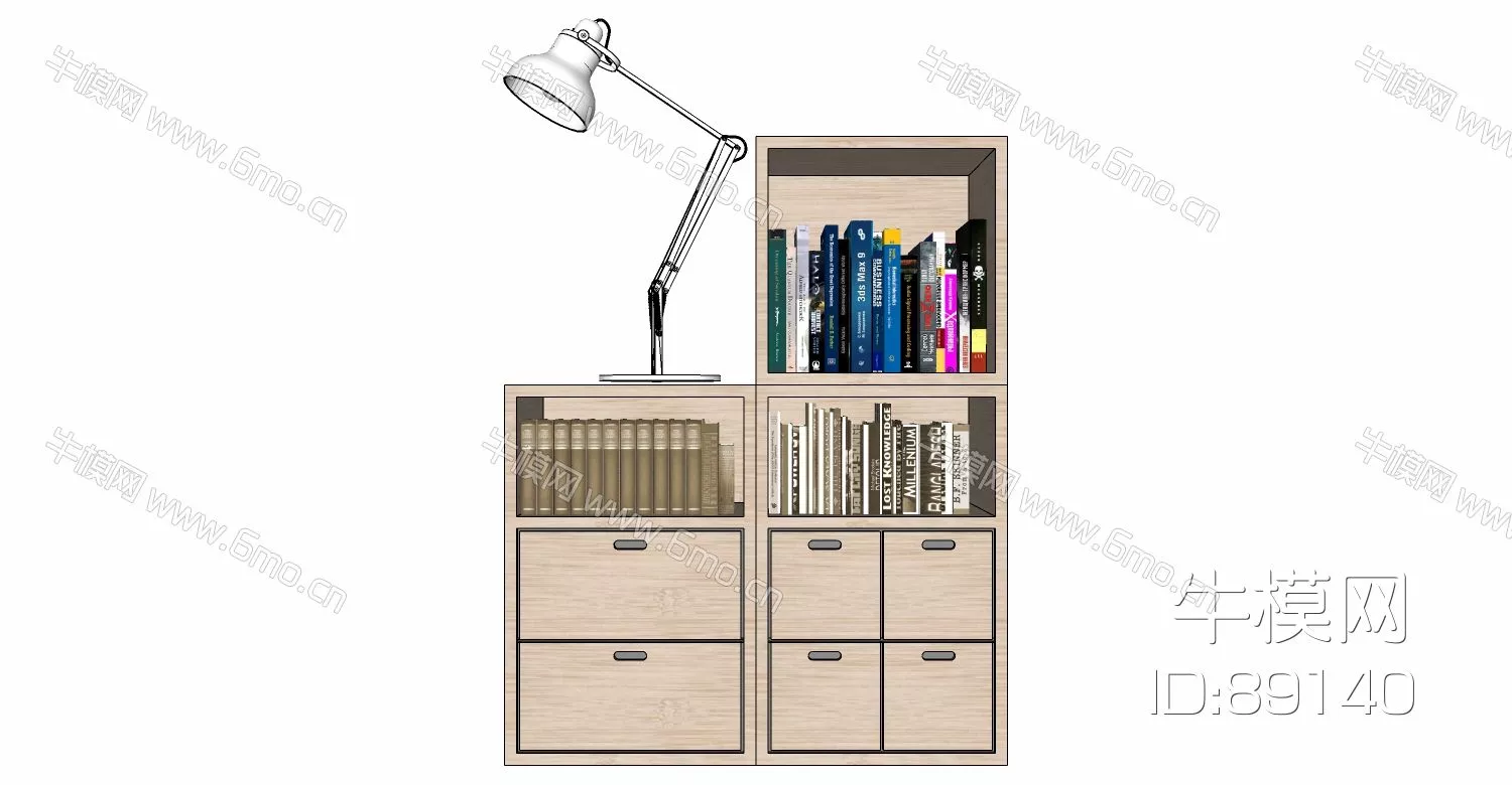 MODERN BOOKCASE - SKETCHUP 3D MODEL - ENSCAPE - 89140