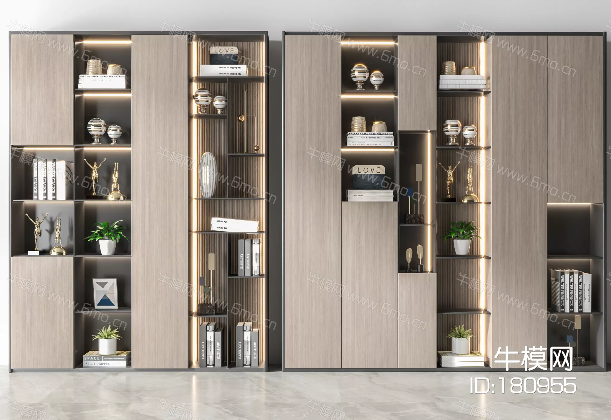 MODERN BOOKCASE - SKETCHUP 3D MODEL - VRAY - 180955