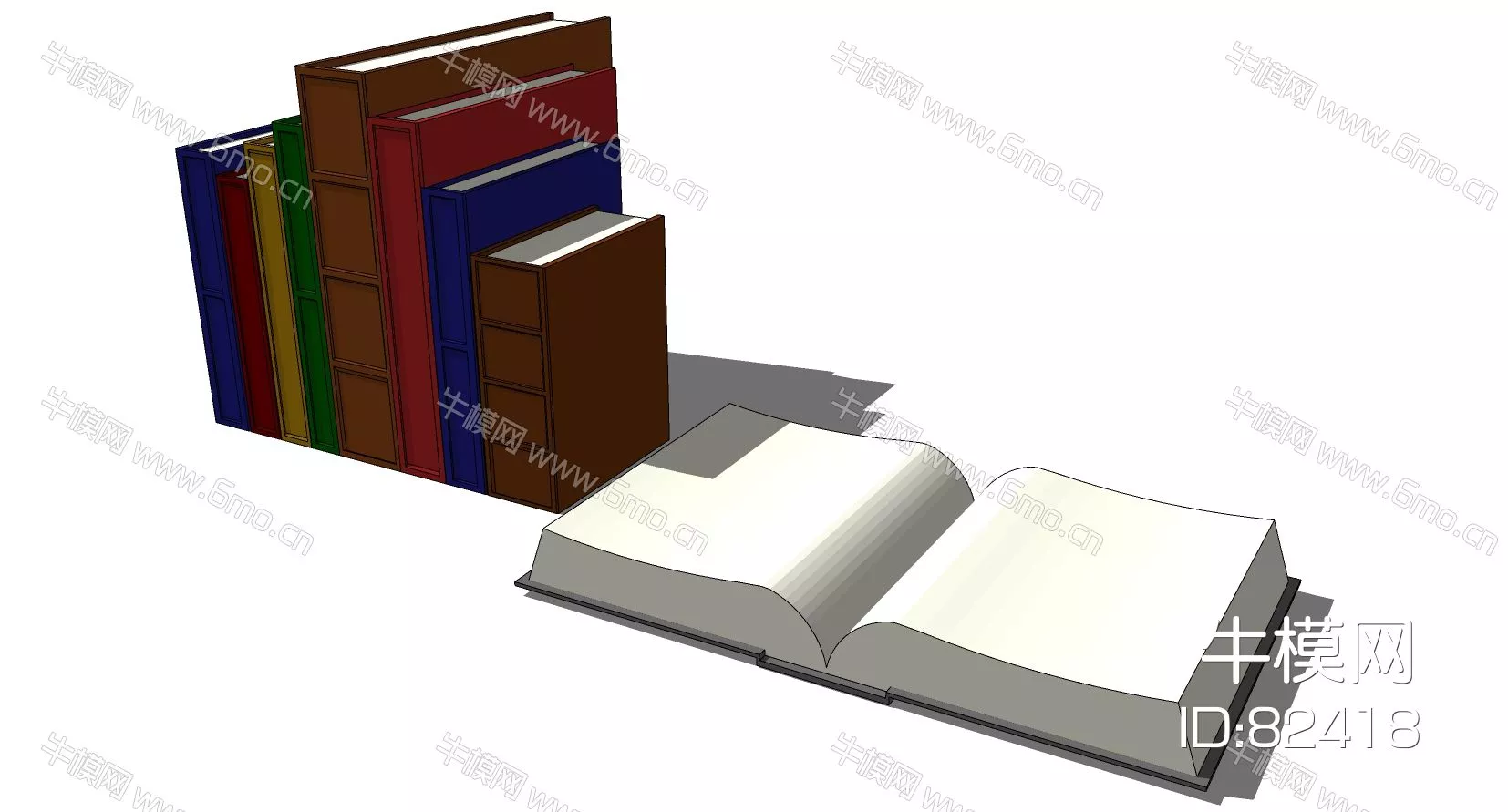 MODERN BOOKS - SKETCHUP 3D MODEL - ENSCAPE - 82418