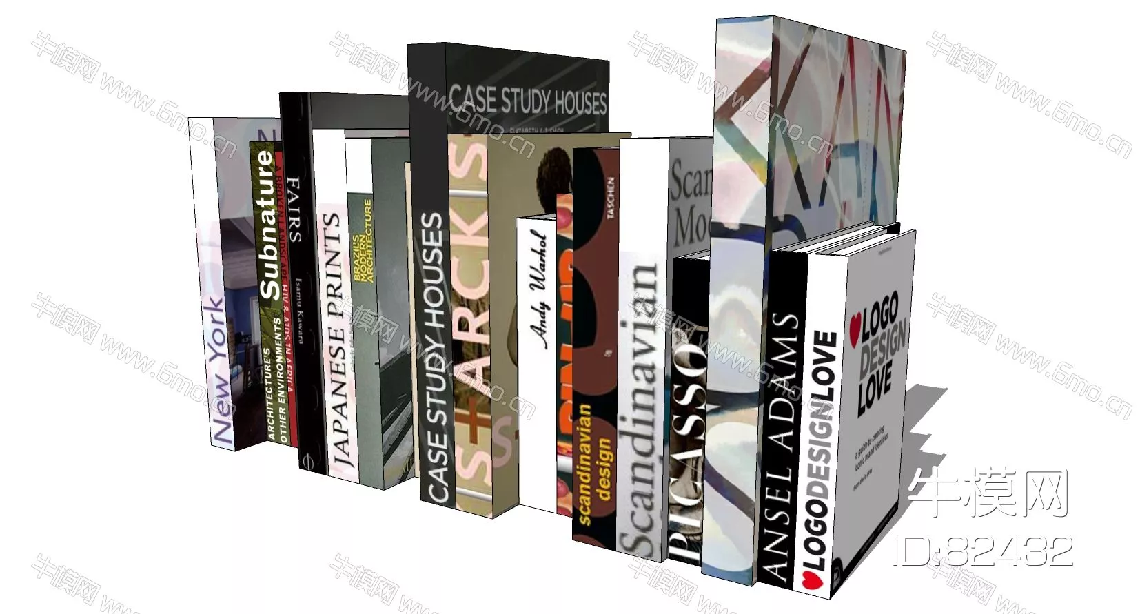 MODERN BOOKS - SKETCHUP 3D MODEL - ENSCAPE - 82432