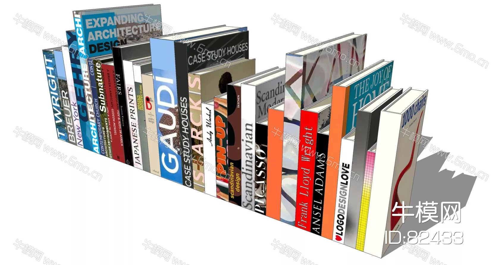 MODERN BOOKS - SKETCHUP 3D MODEL - ENSCAPE - 82433