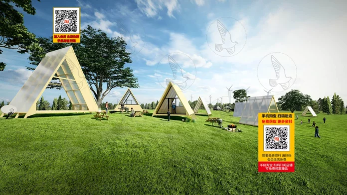 MODERN CAMPS - SKETCHUP 3D MODEL - VRAY OR ENSCAPE - ID02572