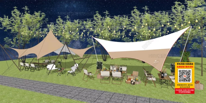 MODERN CAMPS - SKETCHUP 3D MODEL - VRAY OR ENSCAPE - ID02579