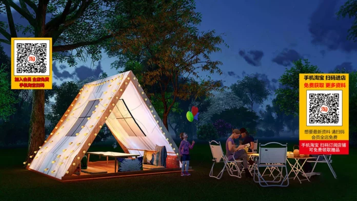 MODERN CAMPS - SKETCHUP 3D MODEL - VRAY OR ENSCAPE - ID02586