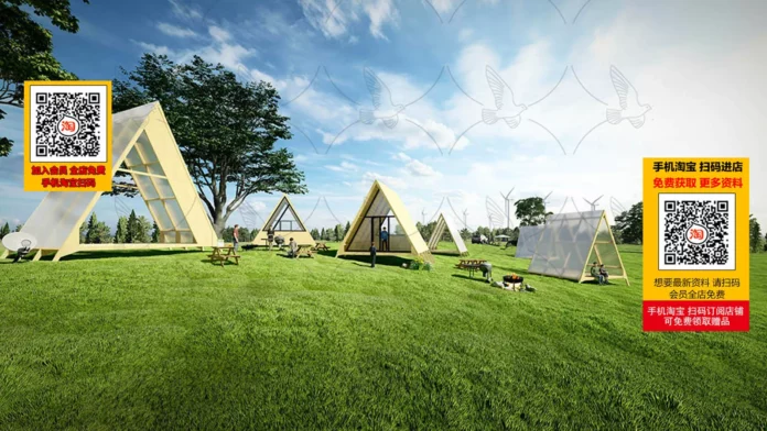 MODERN CAMPS - SKETCHUP 3D MODEL - VRAY OR ENSCAPE - ID02594