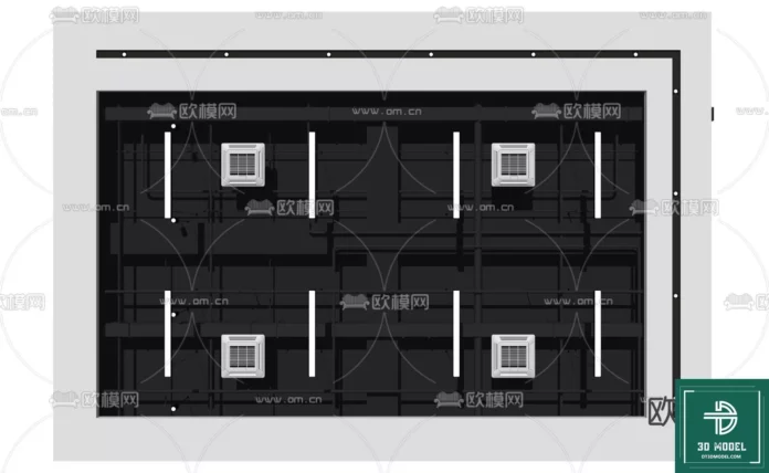 MODERN CEILING DETAIL - SKETCHUP 3D MODEL - VRAY OR ENSCAPE - ID02925