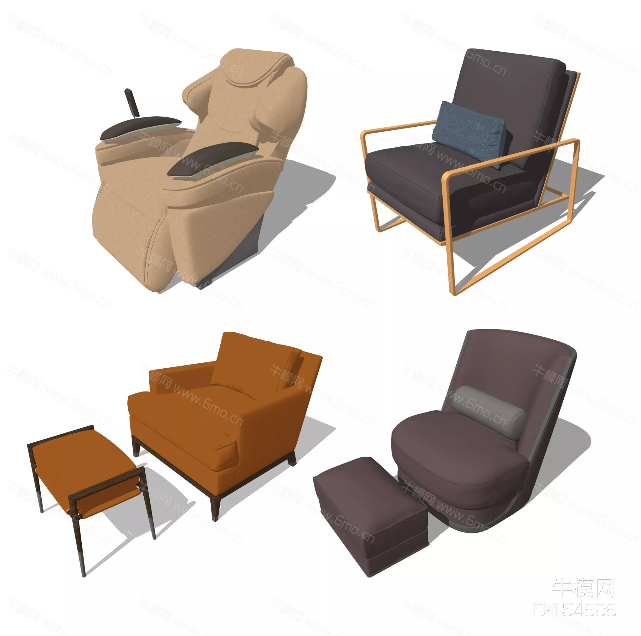 MODERN CHAIRS - SKETCHUP 3D MODEL - ENSCAPE - 154686