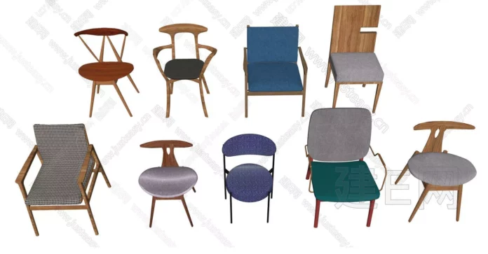 MODERN CHAIRS - SKETCHUP 3D MODEL - ENSCAPE - ID03776