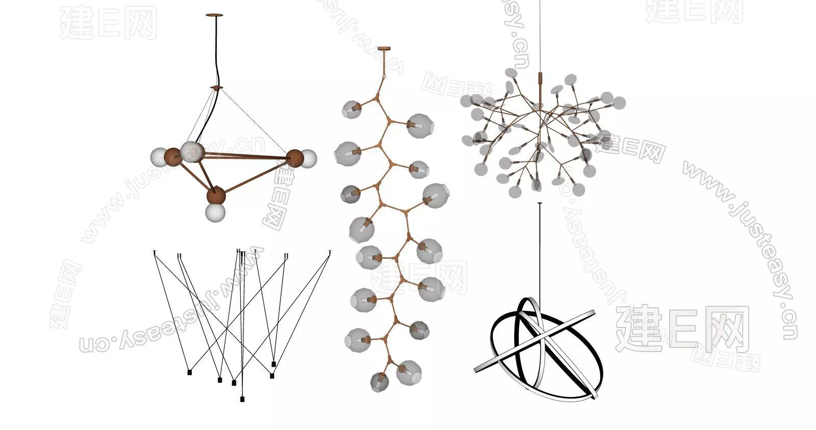 MODERN CHANDELIER - SKETCHUP 3D MODEL - ENSCAPE - 101007471