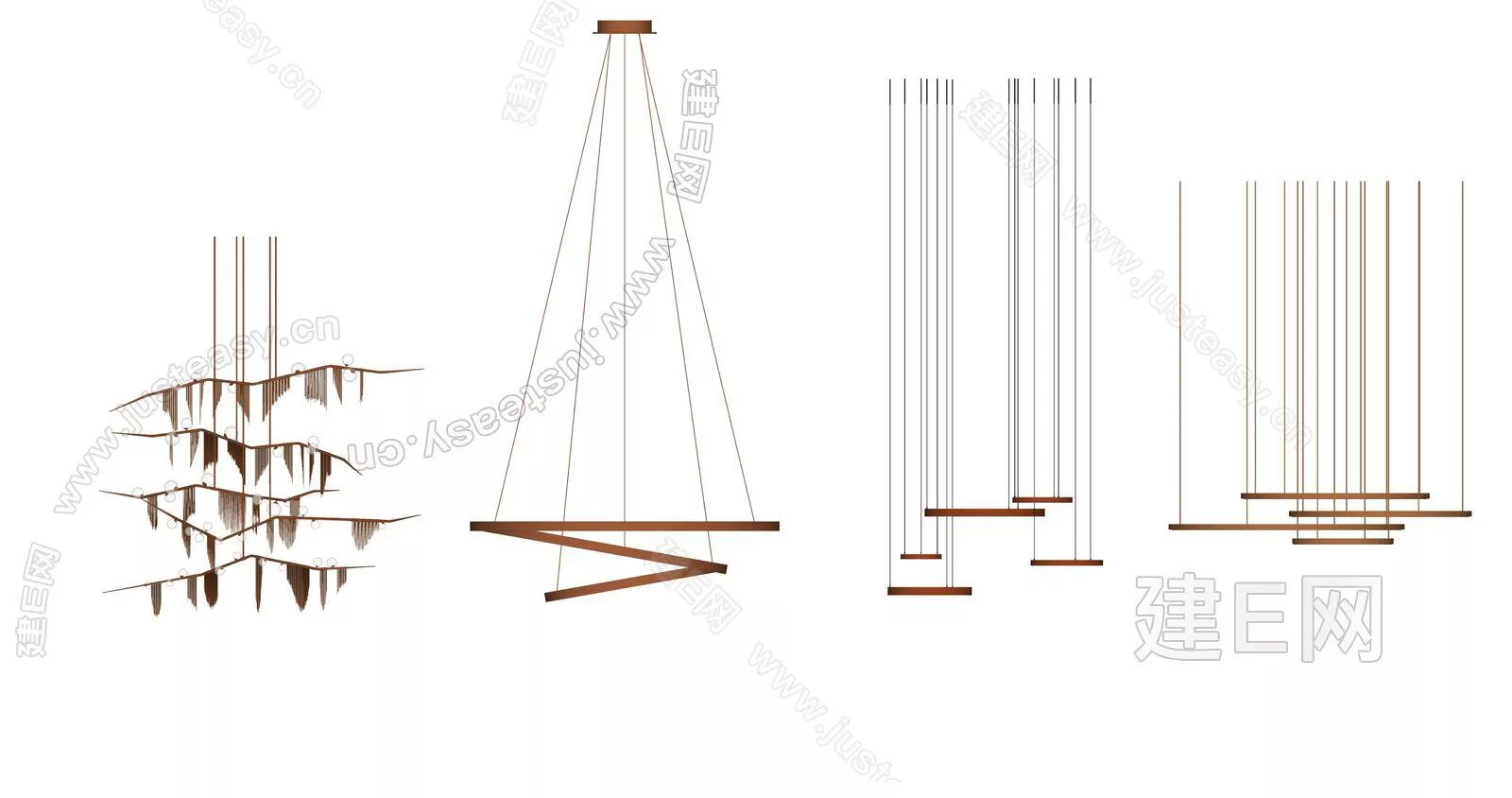 MODERN CHANDELIER - SKETCHUP 3D MODEL - ENSCAPE - 101007550