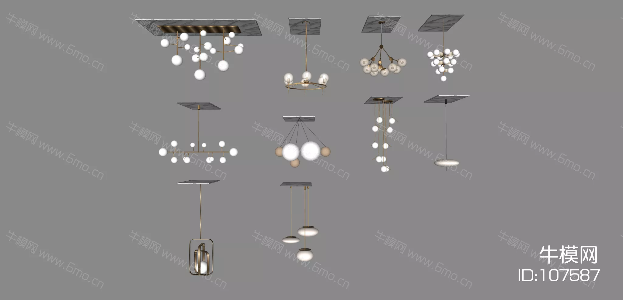 MODERN CHANDELIER - SKETCHUP 3D MODEL - ENSCAPE - 107587