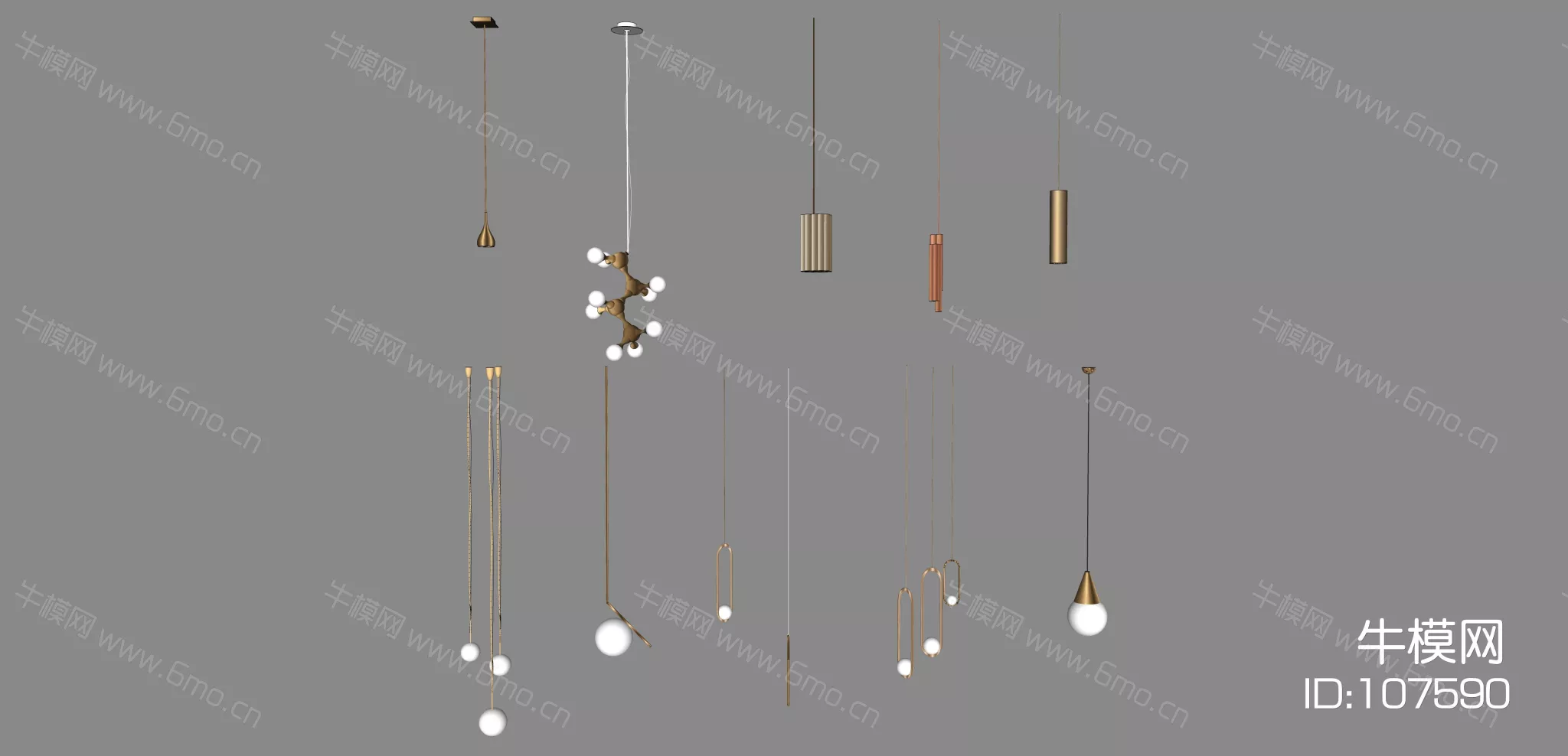 MODERN CHANDELIER - SKETCHUP 3D MODEL - ENSCAPE - 107590